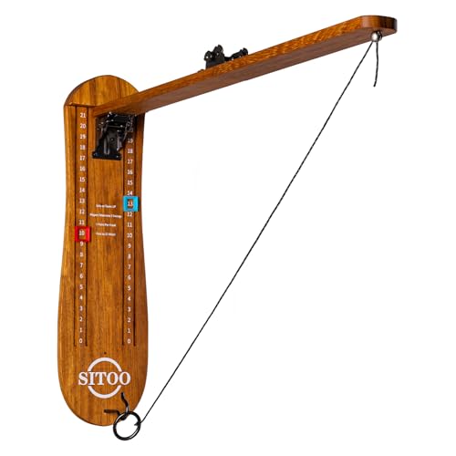 Ring Toss Game for Adults, Outdoors Games, Wall Mounted Hook and Ring Game with Foldable Arm - color: Wood