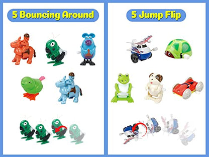 28 Pieces Assorted Wind-up Toys for Kids, Wind Up Animals Bulk Flipping Walking Jumping Swimming Clockwork Toys Stocking Stuffers for Kids, Xmas Gifts