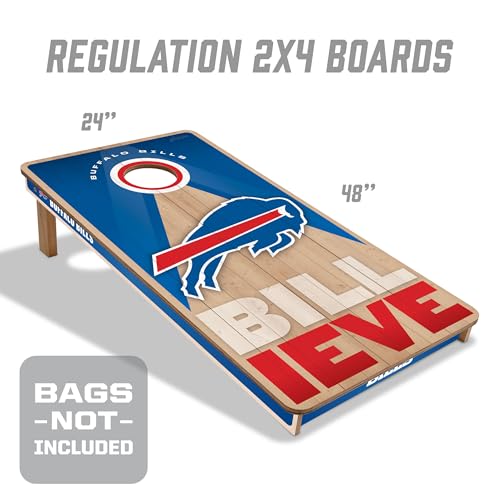 YouTheFan NFL 2' x 4' Slogan Series Professional Wood Cornhole Game - color: Buffalo Bills