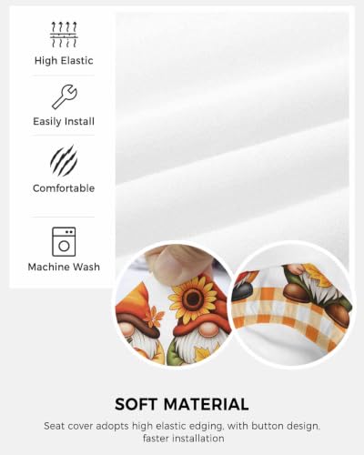 Savannan Office Chair Cover, Thanksgiving Gnome Sunflower Protective Stretch Elastic Universal Cover for Desk Task Chair,Computer Rotating Chair 1 Pcs Fall Orange Maple Leaves