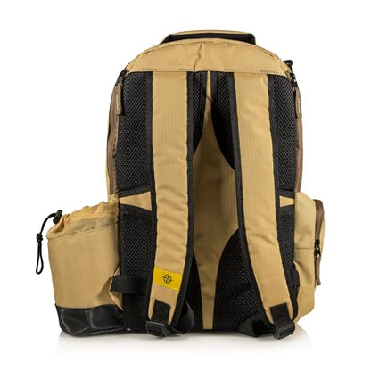 Innova Adventure Pack Disc Golf Backpack – Holds 25 Discs – Includes Mini, Disc Golf Bag - color: Sand/Coffee