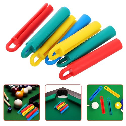 Beaupretty 8pcs Pool Cue Holder Rack Wall Mounted Billiard Cue Stick Holder Organizer Set with Colorful Clips for Game Room Storage and Stick Hanging