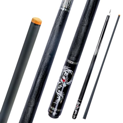 KONLLEN 58 Inch 19oz Carbon Fiber Pool Cue Stick | low deflection,10.5/11.5/12.5mm tips,weight-adjustable design,3/8x8 joint,handcrafted inlay,premium handle - color: AING-1F-12.5mm