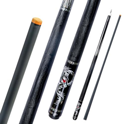 KONLLEN 58 Inch 19oz Carbon Fiber Pool Cue Stick | low deflection,10.5/11.5/12.5mm tips,weight-adjustable design,3/8x8 joint,handcrafted inlay,premium handle - color: AING-1F-12.5mm
