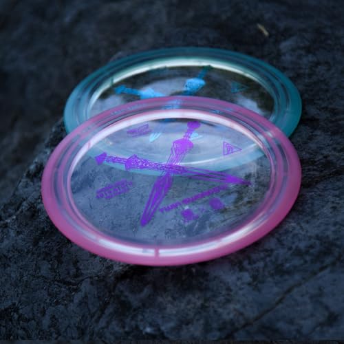 yikundiscs Yikun Twin Swords Understable Distance Driver| Pro Worlds 2025 Limited Edition | Beginner-Friendly Max-Distance Disc | Wind-Resistant & Easy-Glide Control | PDGA Approved 170-175g - color: transparent pink