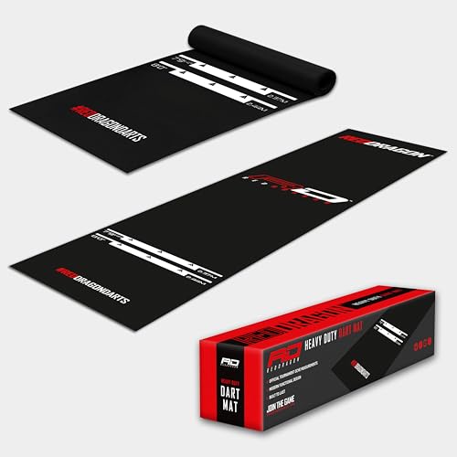 RED DRAGON Darts Mat with Oche Line - Official Tournament Measurements - Professional Darts Accessories