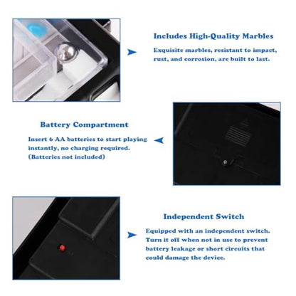 Retro Arcade Pinball Machine Game, Classic Electronic Pinball Toy with Scorer and Sounds, Mini Tabletop Ball Shooting Game for Kids