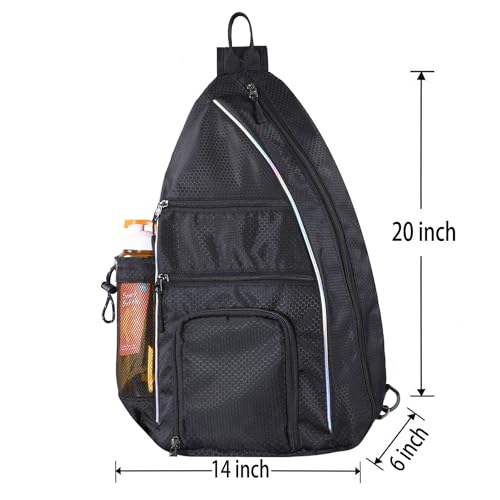 Pickleball Bag - Pickleball Bags for Women Men - Pickleball Backpack - Travel Pickleball Paddle Case, Pickle Ball Bag for Pickleball Paddle Tennis Racket, Protable Pickleball Sling Bag - color: Black
