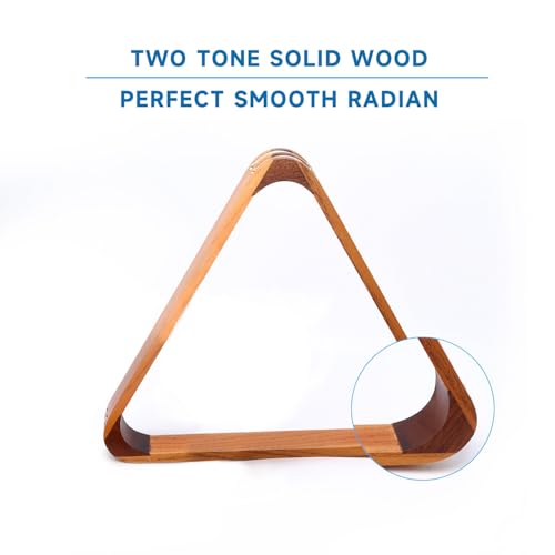 GSE Games & Sports Expert Solid Wood Billiard 8-Ball Triangle / 9-Ball Diamond Pool Ball Racks for 2-1/4" Pool Balls, Pool Table Accessories - color: 2-Tone Oak, style: 8-Ball Triangle Rack