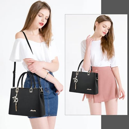 Womens Purses and Handbags Shoulder Bags Ladies Designer Top Handle Satchel Tote Bag - color: Coffee