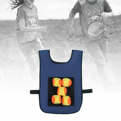 Dodgeball Game Set Sticky Ball Vest, Throwing Game Playground Game Toy Target Ball Vest Toss Game for Camping Outside
