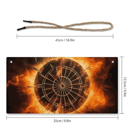 GBNMQED Dart BoardHandcrafted Wooden Wall Hanging Decor Rustic Home Decor Features Natural Jute Rope