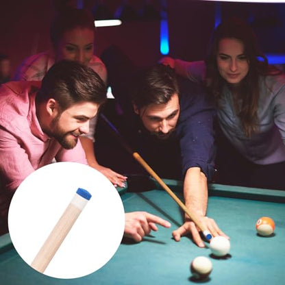 Psyqtsuary 20 Pieces Billiard Pool Cue Tips, 13/12/10/9mm, Pool Stick Replacement Tips with Storage Box for Pools Cues and Snooker, Blue, Leather