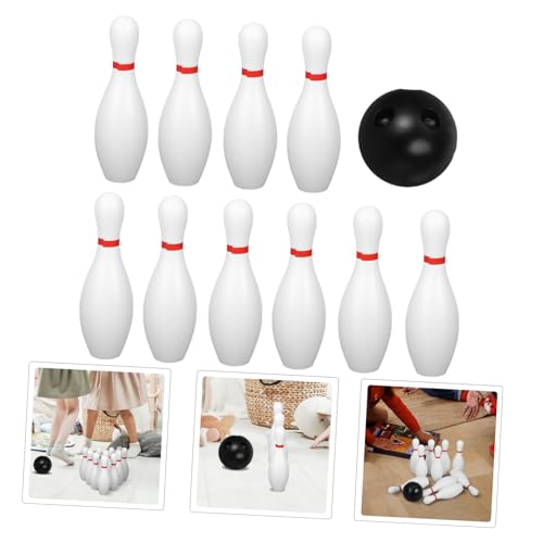 Abaodam Mini Bowling Set 10 Plastic Pins and 2 Balls Bowling Pins Ball Game Set for Kids Toddler Outdoor Indoor Sports Games