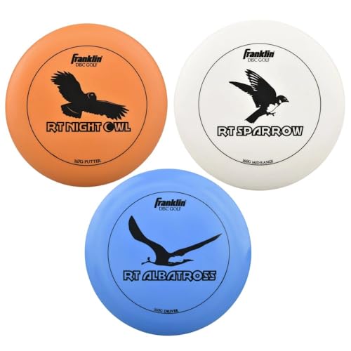 Franklin Sports Disc Golf Discs Set - Disc Golf Equipment Starter Set - style: Orange/Blue/White