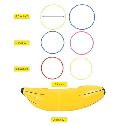 Inflatable Banana Ring Toss Game - Fun Bachelorette Party Decorations, Bachelorette Party Games & Favors, Bridal Shower Engagement Party Activities, Summer Pool Toys for Adults