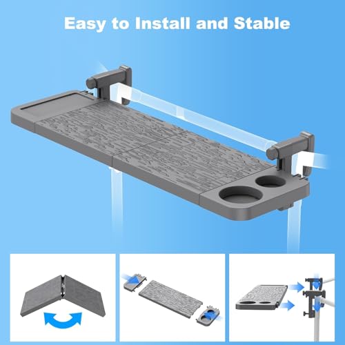 Pool Bar for Above Ground Pool, Swim Up Bars for Pool, 42.5" x 12" Pool Side Table with 90 lbs Capacity, Poolside Bar Clip-On Foldable Tabletop Easy Install
