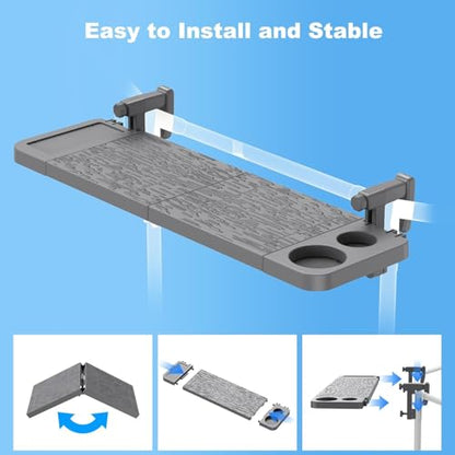 Pool Bar for Above Ground Pool, Swim Up Bars for Pool, 42.5" x 12" Pool Side Table with 90 lbs Capacity, Poolside Bar Clip-On Foldable Tabletop Easy Install