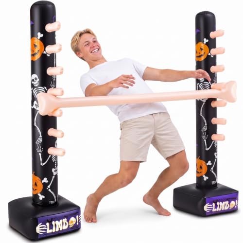 Threan Halloween Party Games Inflatable Limbo Game for Adults Easy Spooky Limbo Carnival Game Enhance Family Bonding for Indoor Outdoor Birthday Halloween Party Games Picnic Pool - style: Halloween