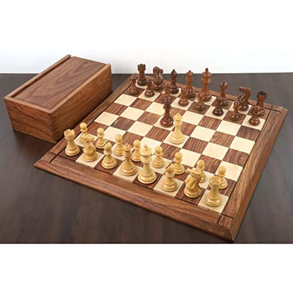 Royal Chess Mall Professional Staunton Chess Pieces Only Chess Set, Golden Rosewood and Boxwood Wooden Chess Set, 4.1-in King, Tournament Chess Set, Weighted Chess Pieces (3.4 lbs) - style: Golden Rosewood