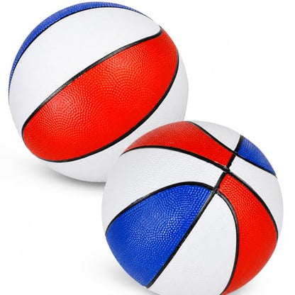 The Dreidel Company Mini Basketball, Red/White/Blue mini Basketball, Sports Lovers, Outdoor Fun, Birthday Parties Events & Gatherings, Party Favors, 7" Ball - size: 4-Pack
