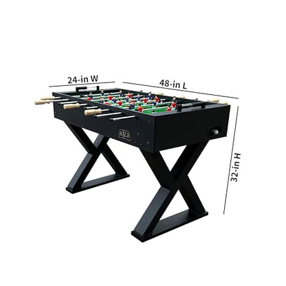 KICK Drias 48" Foosball Table – Compact Indoor Game Table - color: Black