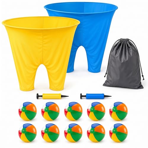 Granny Pants Yard Game Outdoor Catch Game Set, Backyard Lawn Party Game for Teens and Adults - color: Yellow Blue, size: 2