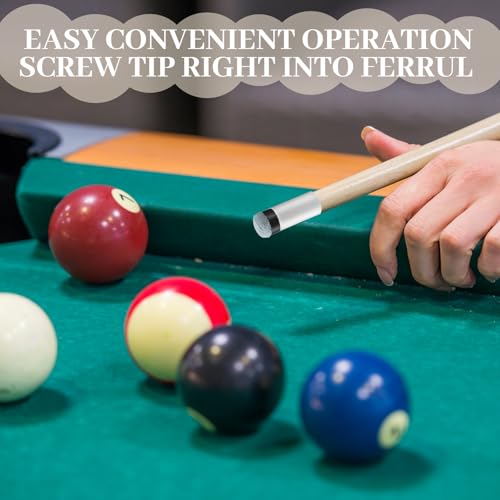 ElevateTech 10 Sets Billiard Cues Tips Replacement Kit with White Pool Cue Stick Ferrules 12mm/13mm Screw On Pool Stick Tips Pools Cue Tip Repair Kit Billiard Table Accessories for Pools Cues (White)