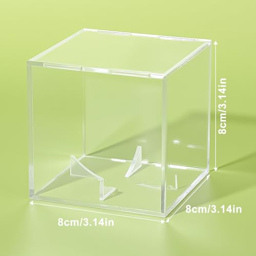 16 Pack UV Protected Acrylic Boxes for Display,Clear Display Case Baseball Cube Memorabilia Showcase Autograph Ball Protector
