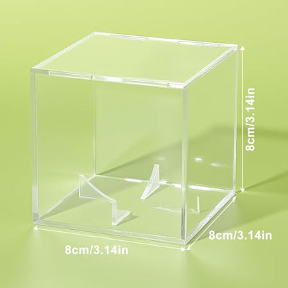 16 Pack UV Protected Acrylic Boxes for Display,Clear Display Case Baseball Cube Memorabilia Showcase Autograph Ball Protector
