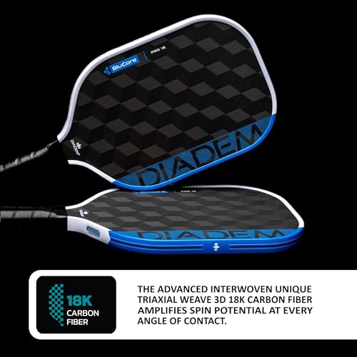 Diadem Edge BluCore Pro Pickleball Paddle | Ultimate Power, Spin & Consistency, Extended Reach, Premium 18K Carbon Fiber, PowerSync Foam Core | USAPA Approved - style: Pro 14