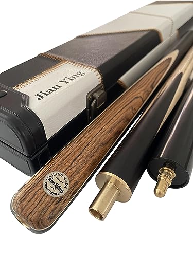 57" 3/4 Jointed Billiard/Pool/Snooker Cue Set 5 Face-Spliced Ash Shaft with A Leather Cue Case - color: Burl Butts