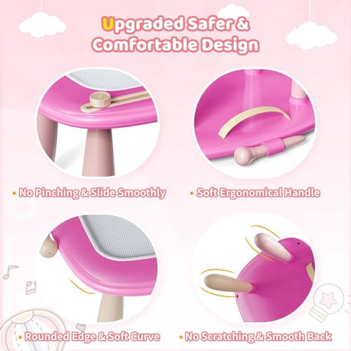 Kikidex Toddler Toys for 1-3 Years, Sturdy Magnetic Doodle Board, Reusable, No Mess, Educational Learning Toys for Kids Birthday (Rose) - color: Rose