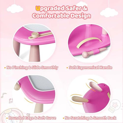 Kikidex Toddler Toys for 1-3 Years, Sturdy Magnetic Doodle Board, Reusable, No Mess, Educational Learning Toys for Kids Birthday (Rose) - color: Rose
