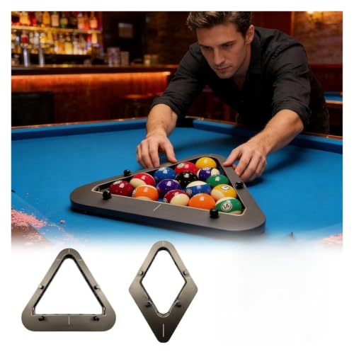 Billiard Rack System, Adjustable Triangle and Diamond Locker for 8-Ball and 9-Ball Pool Balls, Essential Billiards Accessories for Professional Play - color: Diamond-stand