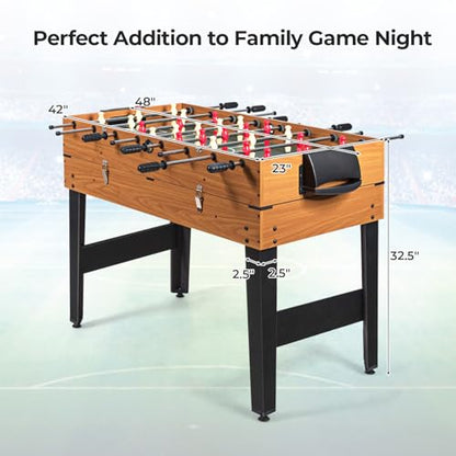 Giantex 3-in-1 Multi Game Table, 48 Inch Combination Game Tables with Foosball, Hockey, Billiards, Combo Game Table Set for Adults Kids Gifts Family Night Arcade Game Room