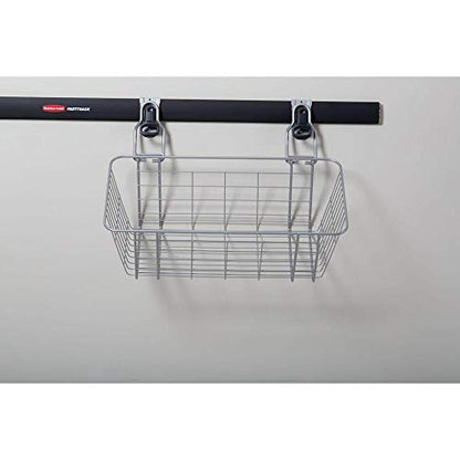 Rubbermaid Garage FastTrack Wire Mesh Basket Wall Mounted Storage System Holds up to 50 pounds Satin Nickel for Tool/Toy/Sports Equipment - style: Wire Mesh Basket