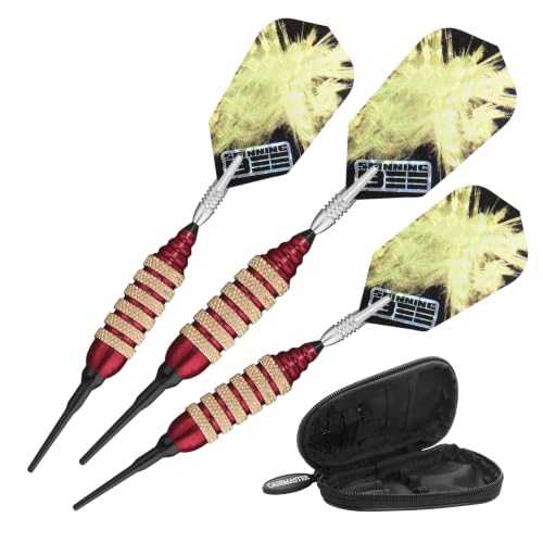 Viper Spinning Bee Soft Tip Darts with Casemaster Storage/Travel Case, 16 Grams - color: Red