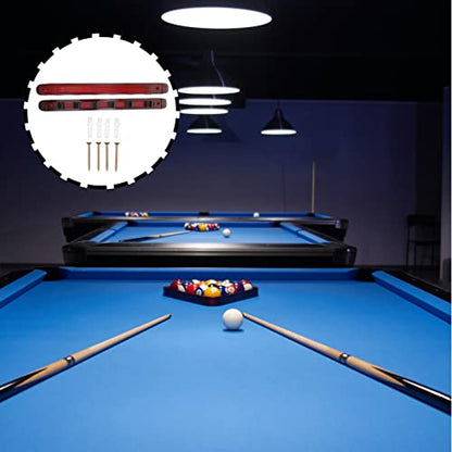 POPETPOP Wood Pool Cue Stand Wine Red 6-Hole Wall-Mounted Billiards Rod Display Rack Set for Home Use