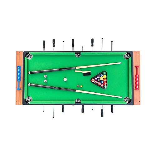 KICK Twain 48" 2-in-1 Multi-Game Table – Foosball & Billiards/Pool Table - color: Brown