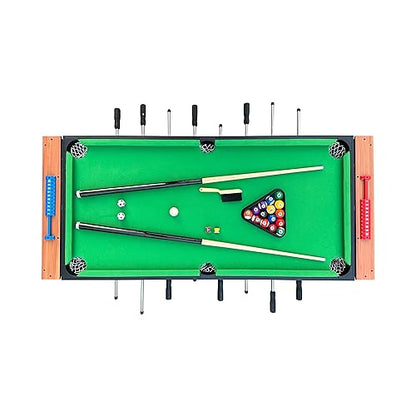 KICK Twain 48" 2-in-1 Multi-Game Table – Foosball & Billiards/Pool Table - color: Brown