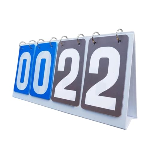 1pcs 4 Digits Flip Score Board Portable Large Game Tabletop - color: Gray Blue