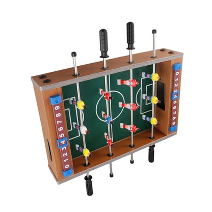 Asixxsix Foosball Table, 13.6x8.5in Mini Foosball Table with Thick Wood Board Slider Scoreboard and Anti Collision Cotton for Game Rooms Parties Family Night