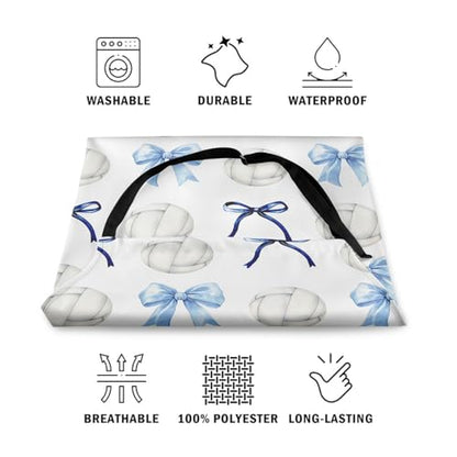 Manfei Blue Bowknot Kids Kitchen Apron - color: Dreamy Blue