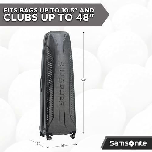 Samsonite Tour Pro Golf Hard Case Travel Bag | Lightweight, Durable ABS Shell, 360 Degree Multi-Directional Shark Wheels - color: Carbon Matrix