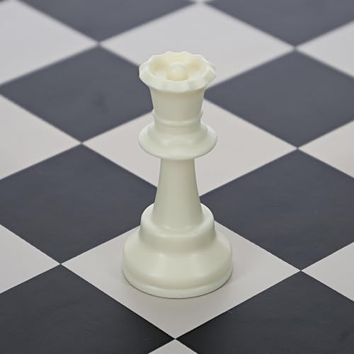 WE Games Replacement Staunton Chess Piece - Light Queen for Tournament Chess Set, Plastic Chess Piece with Felt Bottom, Classic Design, Replacement Chess Pieces for Chess Set - color: White Queen