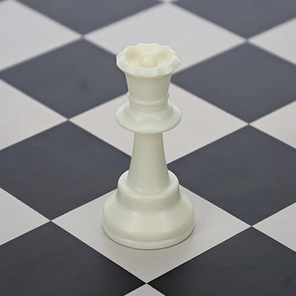 WE Games Replacement Staunton Chess Piece - Light Queen for Tournament Chess Set, Plastic Chess Piece with Felt Bottom, Classic Design, Replacement Chess Pieces for Chess Set - color: White Queen