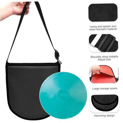 Discus & Shot Put Carrier Bag,Track and Field Bag,Discus Bag with 2 Pocket,Heavy Duty Discus Carrier Tote/Shoulder Discus Bag with Adjustable Strap & Fine Edge, Black