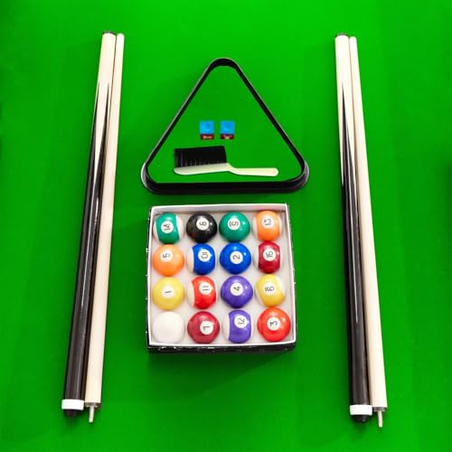Billiards Table, Portable Foldable Space-Saving Table, Pool Table,Billiard Table Set Includes Balls, Cues, Chalks and Brush, Perfect for Family Game Room,Adult Rrec Room - color: Green