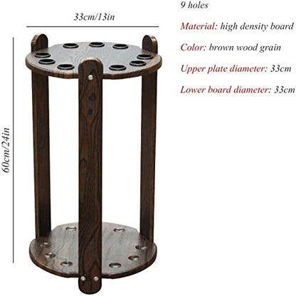 Cue Racks Pool Cue Rack Wooden Freestanding Pool Cues Racks Rod Accessories Supplies Billiard Table Rack Holds 9 Ball Holders WEWYQSJXBXF-211222(Color:Brown;Size:33x60cm)